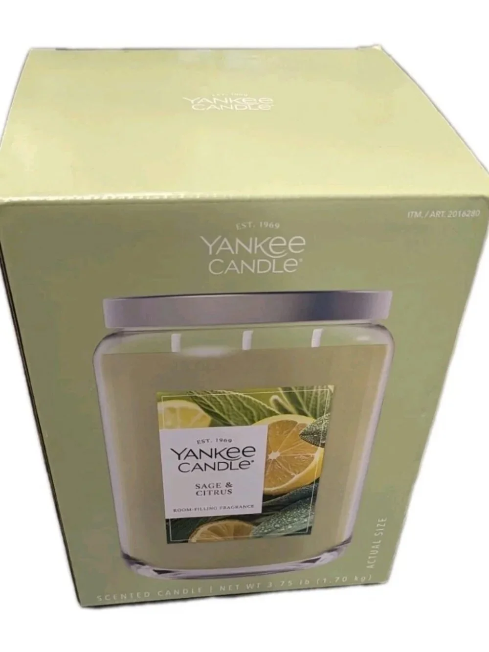 LARGE Sage & Citrus 3-wick 60 Oz Scented Jar Candle Party Event Holidays Romance